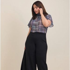 TORRID Chiffon Mock Neck Flutter Sleeve Top